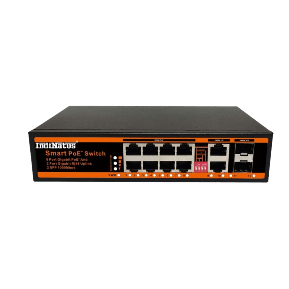  1-8 Port: 100m Distance Gigabit PoE Switch, IN-PE1008G-2UF,  IndiNatus® India Private Limited - India Ka Apna Brand, Indian CCTV  Brand,  Make In India CCTV camera, Make in india cctv camera brand available on gem portal, IP Network Camera, Indian brand CCTV Camera, Best OEM Of CCTV in India      